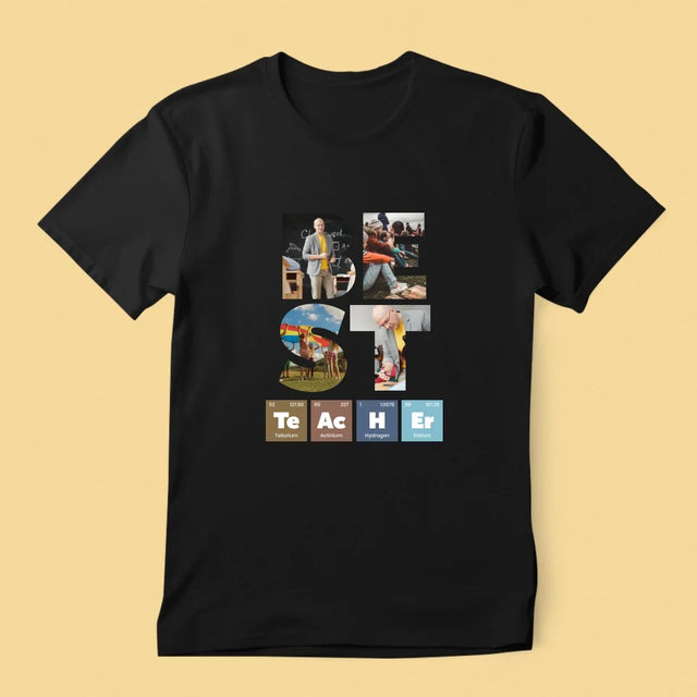Collage Photo De Lettre: Best Teacher Les Éléments - T-Shirt Pour Hommes