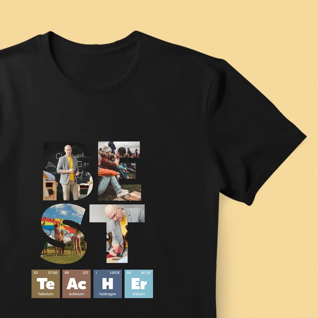 Collage Photo De Lettre: Best Teacher Les Éléments - T-Shirt Pour Hommes