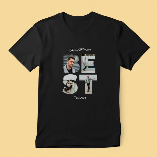 Collage Photo De Lettre: Best Teacher - T-Shirt Pour Hommes