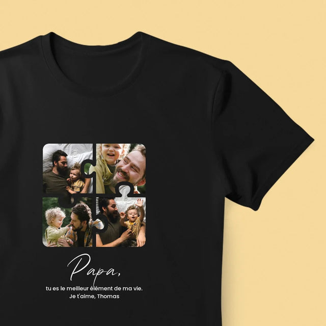 Collage Photo: Casse-Tête Pour Papa - T-Shirt Pour Hommes