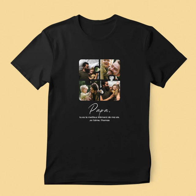 Collage Photo: Casse-Tête Pour Papa - T-Shirt Pour Hommes