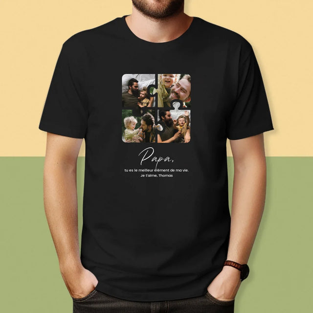 Collage Photo: Casse-Tête Pour Papa - T-Shirt Pour Hommes