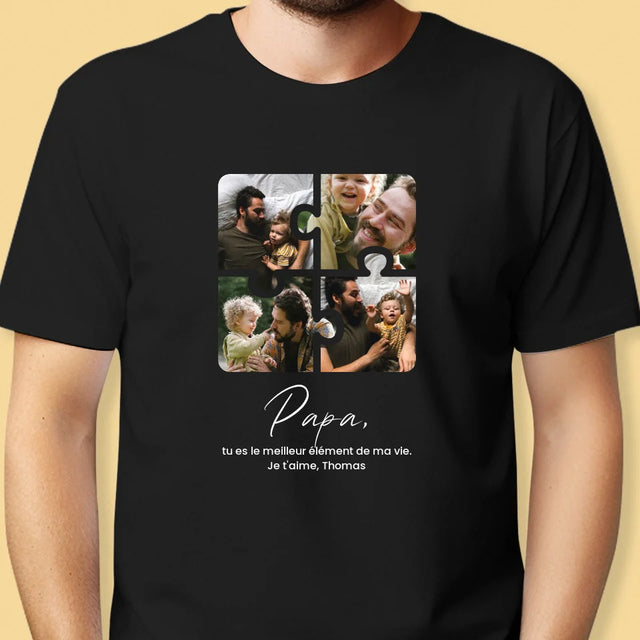 Collage Photo: Casse-Tête Pour Papa - T-Shirt Pour Hommes