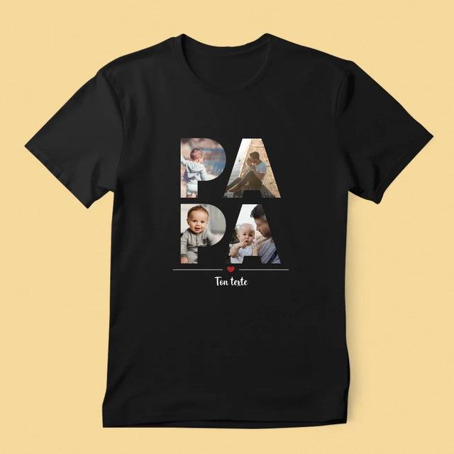 Collage Photo De Lettre: Papa Des Photos - T-Shirt Pour Hommes