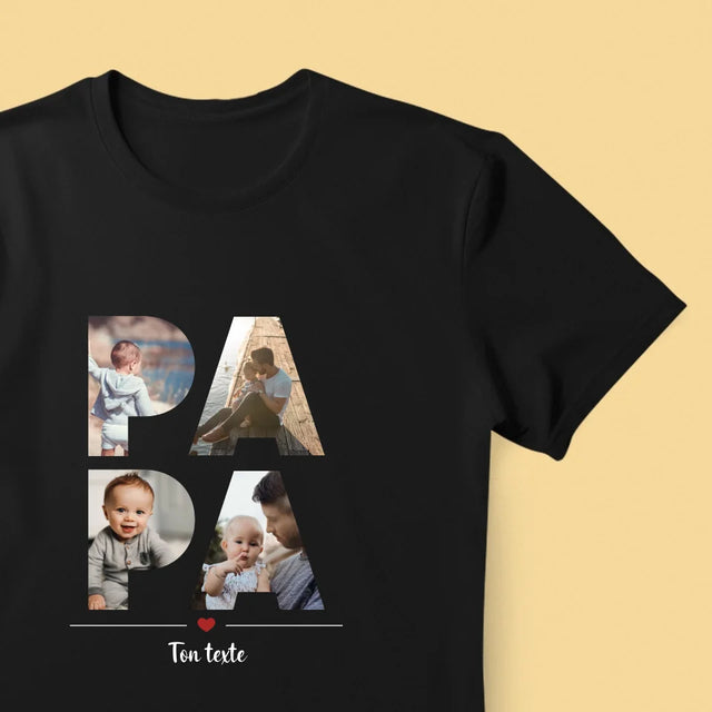 Collage Photo De Lettre: Papa Des Photos - T-Shirt Pour Hommes