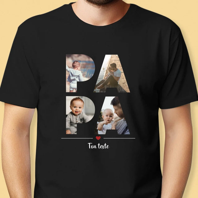 Collage Photo De Lettre: Papa Des Photos - T-Shirt Pour Hommes