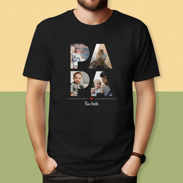 Collage Photo De Lettre: Papa Des Photos - T-Shirt Pour Hommes