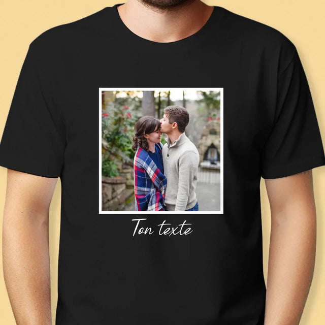 Photo Et Texte: Ta Photo Et Texte - T-Shirt Pour Hommes