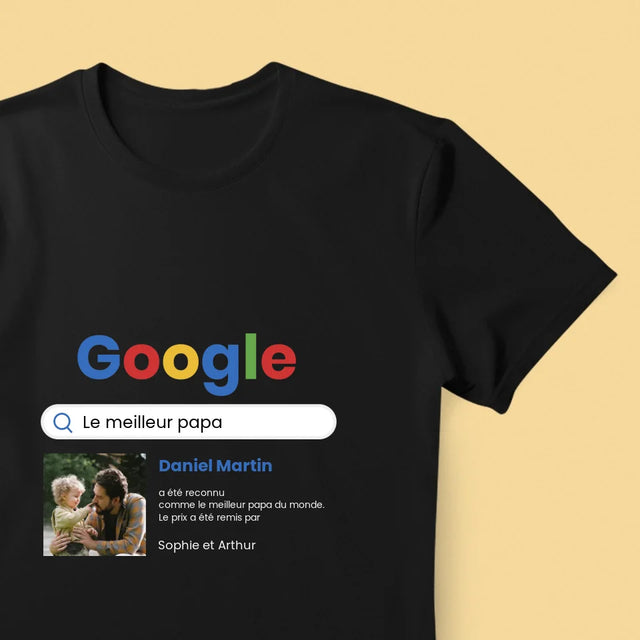 La Photo Et Un Texte: Meilleur Père Résultat Google - T-Shirt Pour Hommes