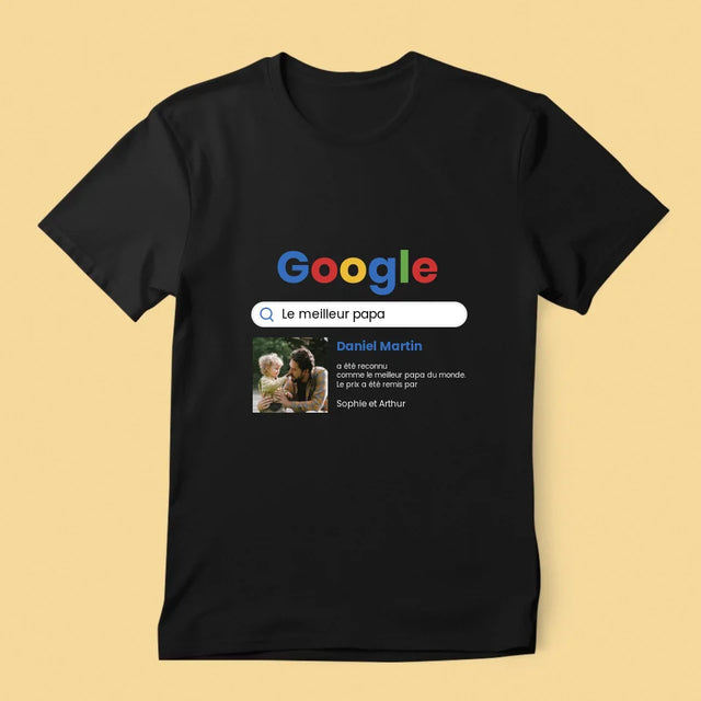 La Photo Et Un Texte: Meilleur Père Résultat Google - T-Shirt Pour Hommes