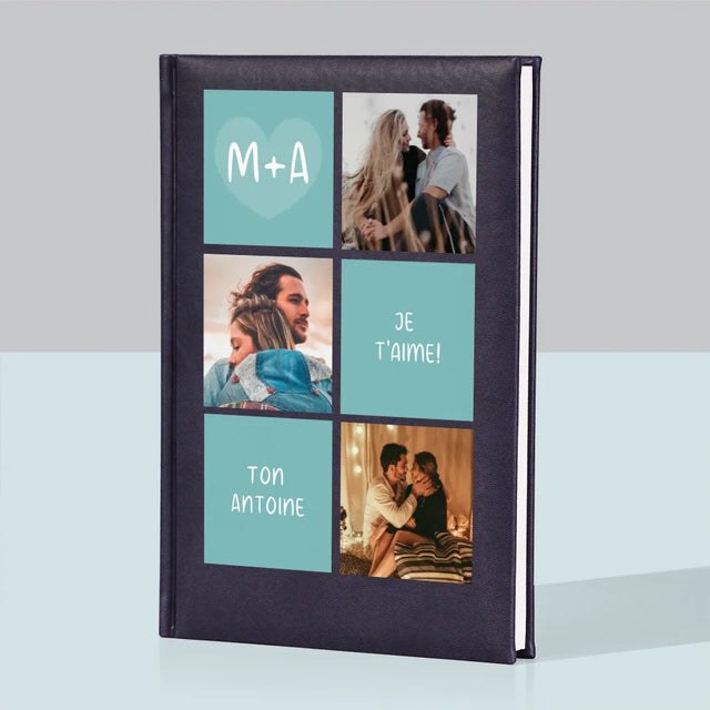 Collage Photo: Je T'Aime, Les Initiales - Cahier De Notes 