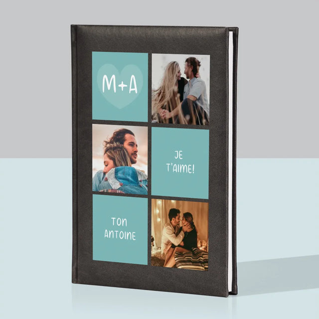 Collage Photo: Je T'Aime, Les Initiales - Cahier De Notes 