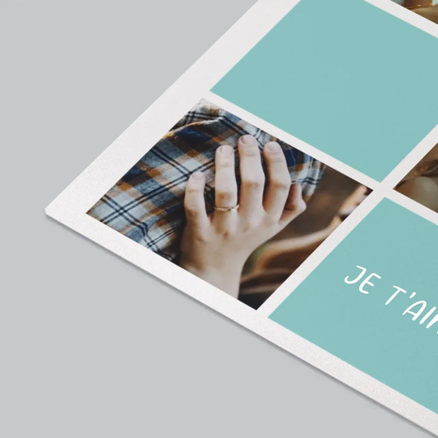 Collage Photo: Je T'Aime, Les Initiales - Sous-Main Bureau