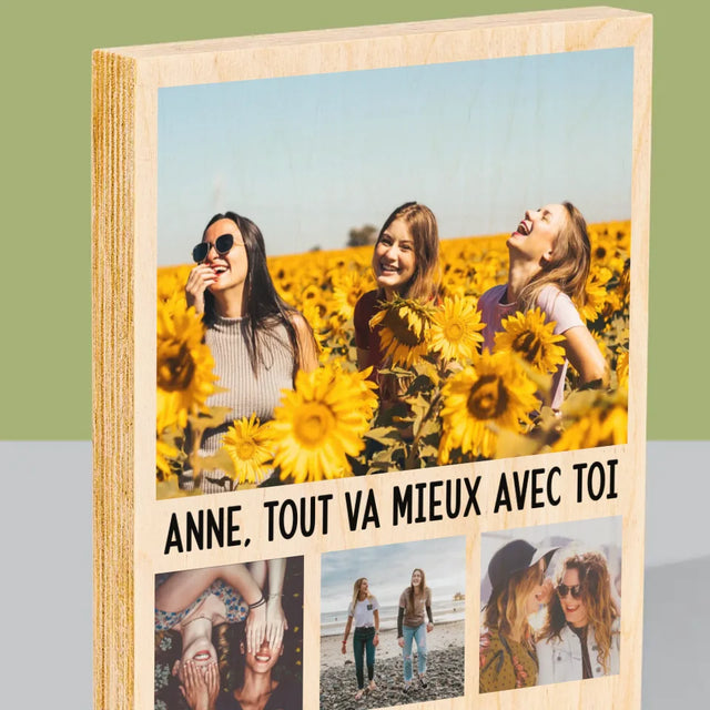 Le Collage Photo: Les Meilleures Amies - Impression Sur Bois