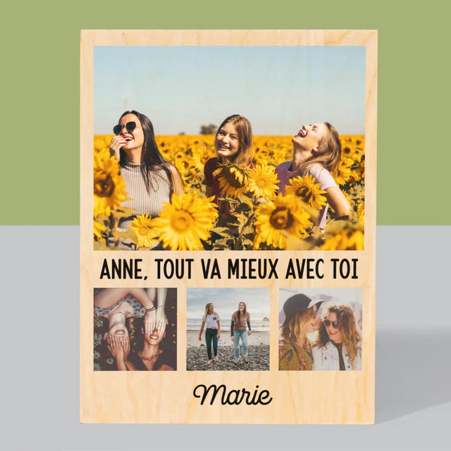 Le Collage Photo: Les Meilleures Amies - Impression Sur Bois
