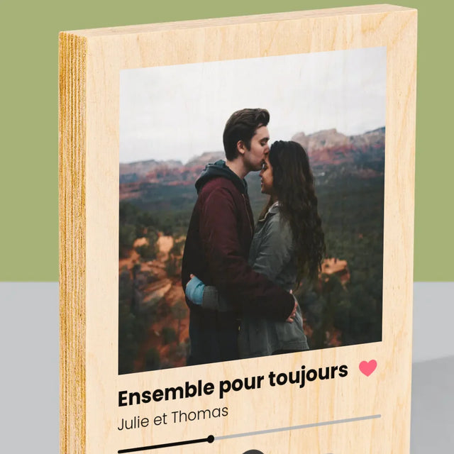 La Photo Et Un Texte: Spotify Avec Ta Photo - Impression Sur Bois