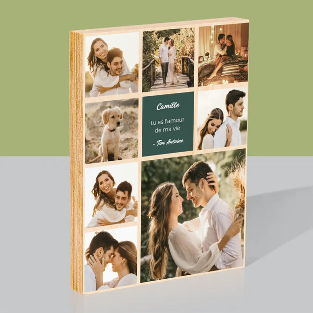 Le Collage Photo: Collage D'Amour - Impression Sur Bois