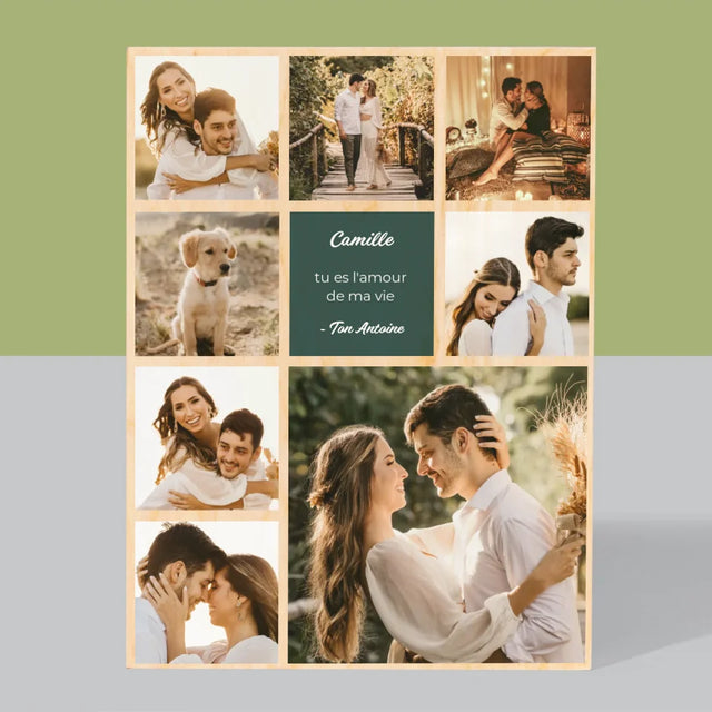 Le Collage Photo: Collage D'Amour - Impression Sur Bois