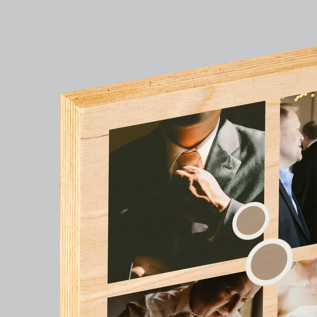 Le Collage Photo: Merci, Collage De Photos Pour Le Témoin - Impression Sur Bois 