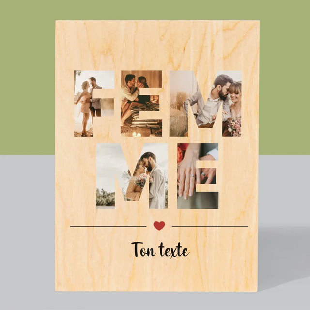 Collage Photo De Lettre: La Femme De Tes Photos - Impression Sur Bois