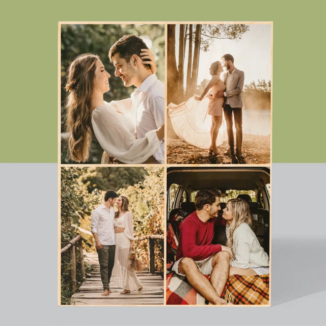 Collage Photo: Les 4 Photos - Impression Sur Bois