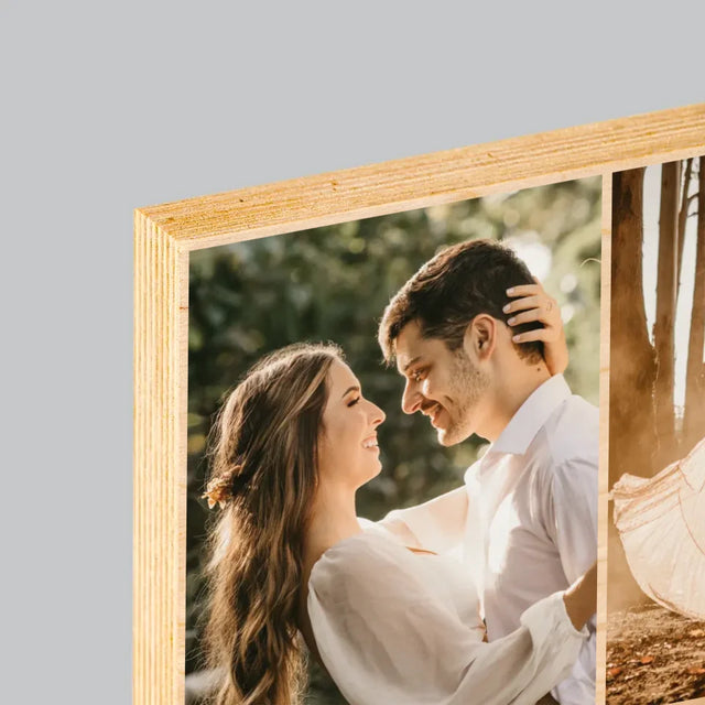 Collage Photo: Les 4 Photos - Impression Sur Bois