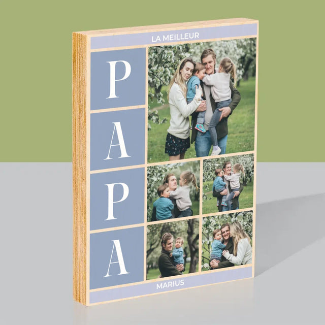 Collage Photo: Meilleur Collage De Papa - Impression Sur Bois