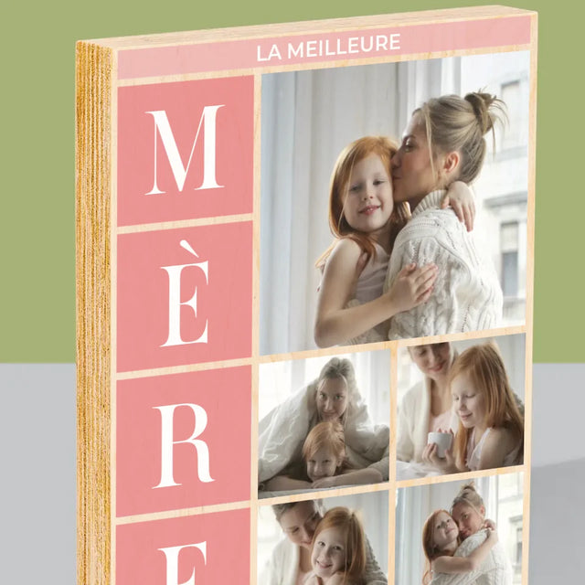 Collage Photo: Meilleure Maman, Collage - Impression Sur Bois 