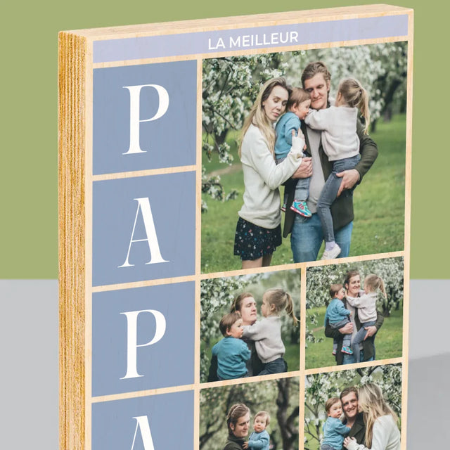 Collage Photo: Meilleur Collage De Papa - Impression Sur Bois