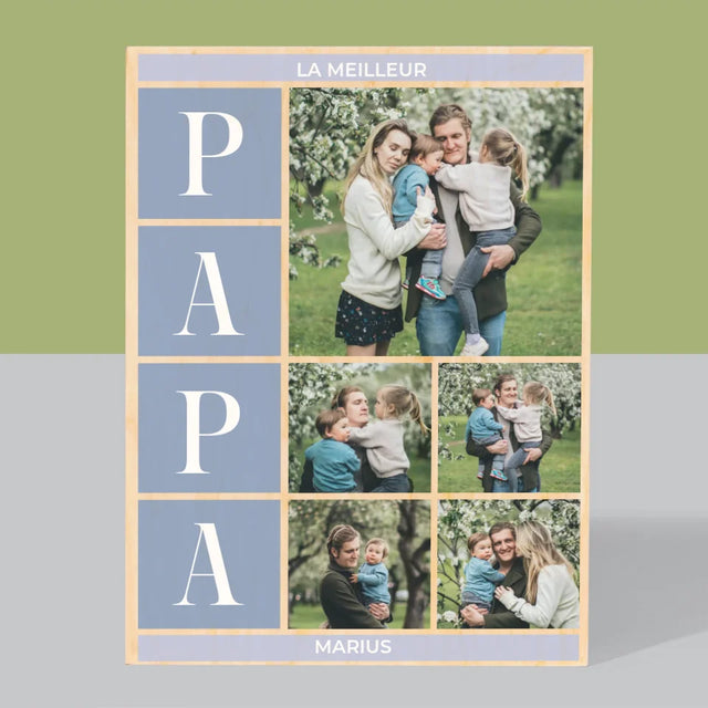 Collage Photo: Meilleur Collage De Papa - Impression Sur Bois