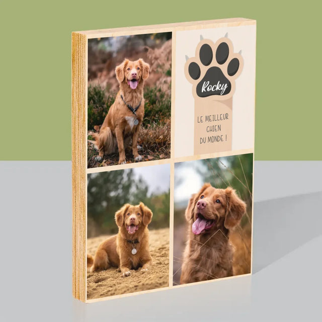 Collage Photo: Le Meilleur Chien - Impression Sur Bois