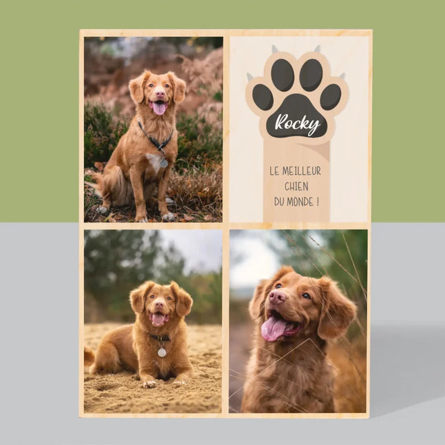 Collage Photo: Le Meilleur Chien - Impression Sur Bois