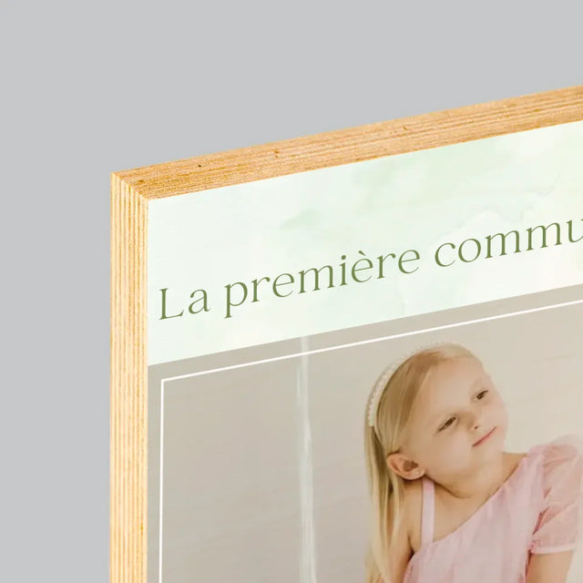 Photo Et Texte: Communion Photo Croix - Impression Sur Bois