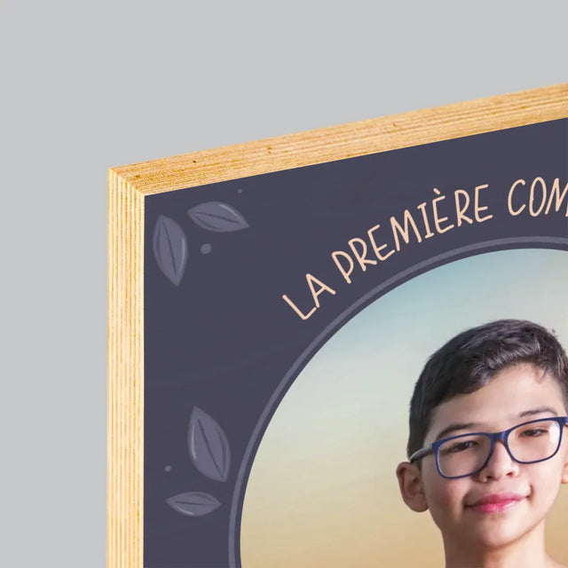 Photo Et Texte: La Première Communion - Impression Sur Bois