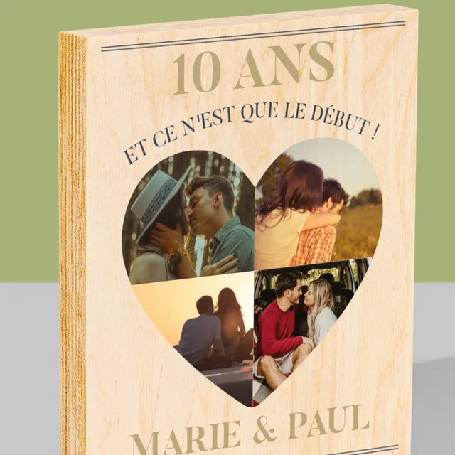 Forme Des Photos: Anniversaire De Mariage Coeur - Impression Sur Bois