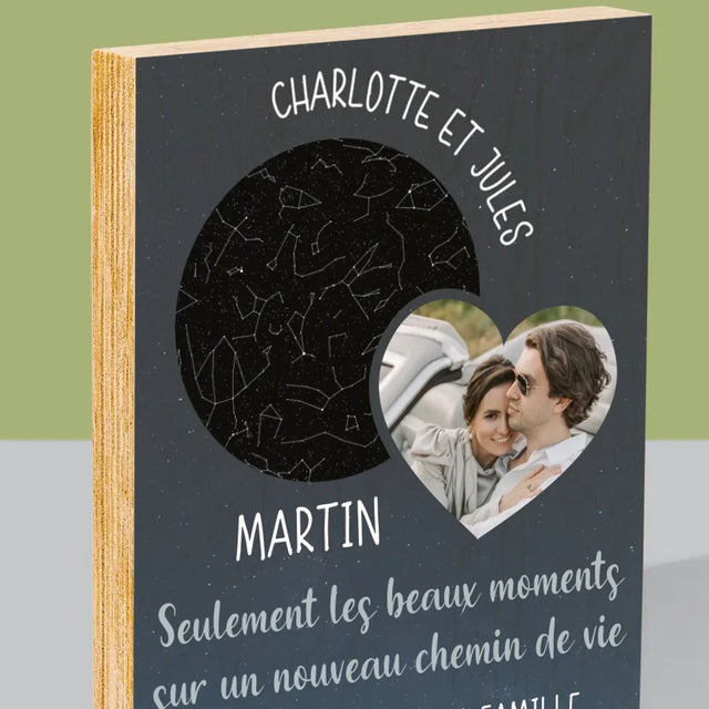 Carte Des Étoiles: Un Nouveau Mode De Vie Mariage - Impression Sur Bois