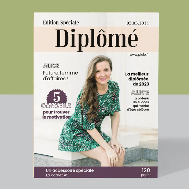 Couverture De Magazine: Diplômé : Couverture De Magazine - Impression Sur Bois