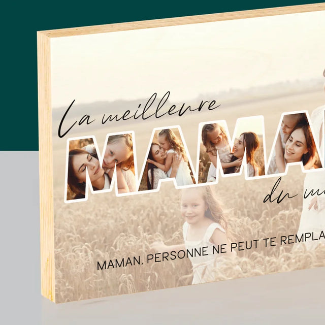 Collage Photo De Lettre: La Meilleure Maman Du Monde Photos - Impression Sur Bois