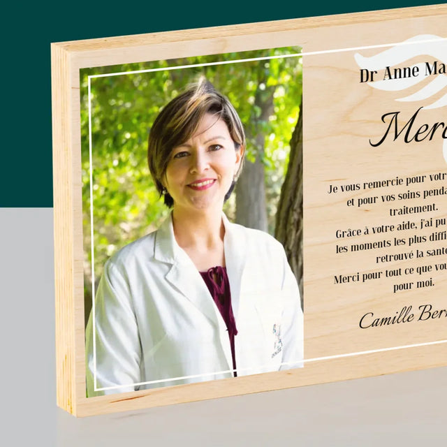 Photo Et Texte: Docteur Merci - Impression Sur Bois