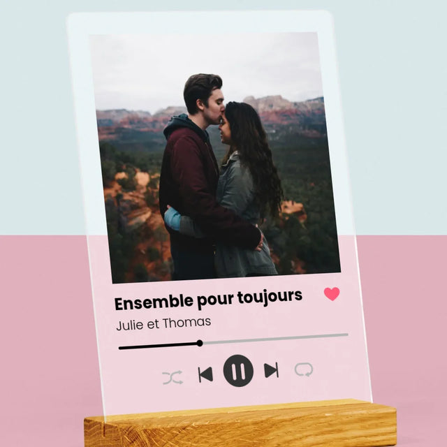 Photo Et Texte: Spotify Avec Ta Photo - Impression Sur Verre Acrylique