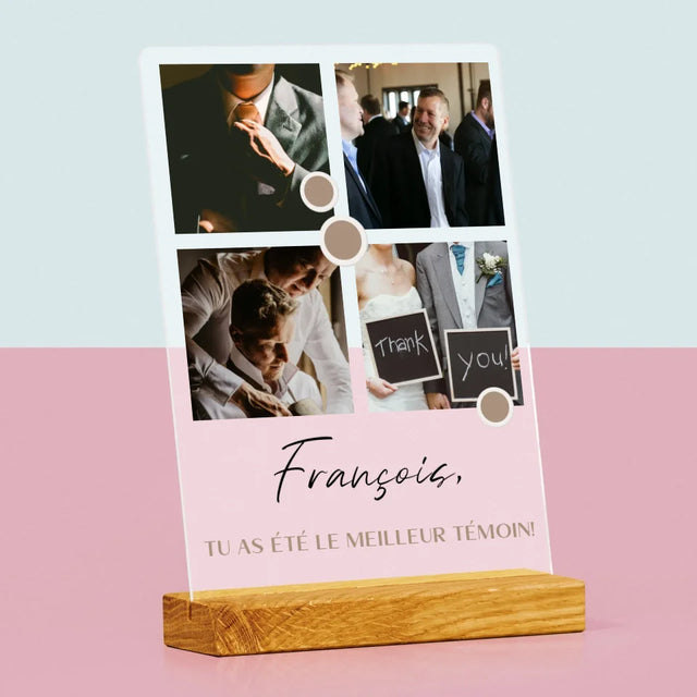 Collage Photo: Merci, Collage De Photos Pour Le Témoin - Impression Sur Verre Acrylique 