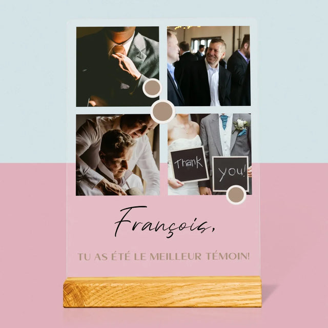 Collage Photo: Merci, Collage De Photos Pour Le Témoin - Impression Sur Verre Acrylique 