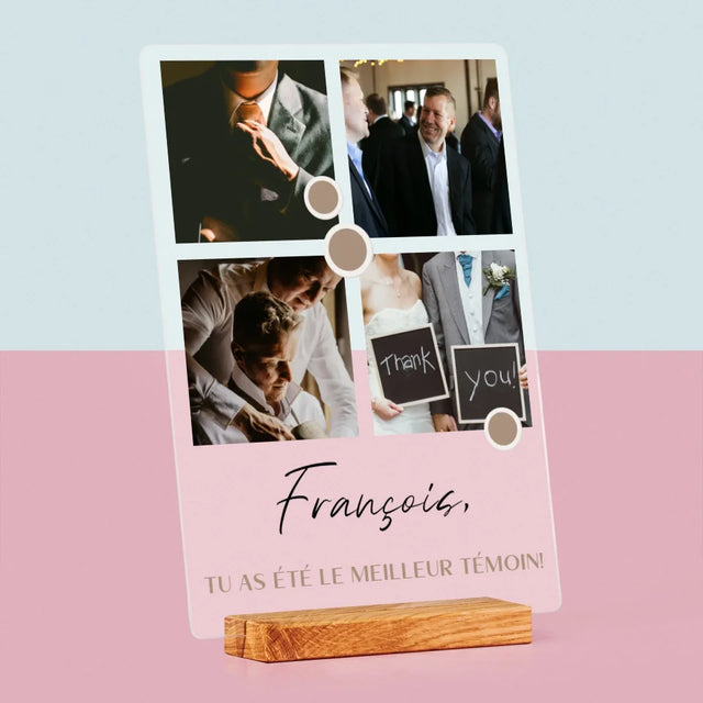 Collage Photo: Merci, Collage De Photos Pour Le Témoin - Impression Sur Verre Acrylique 