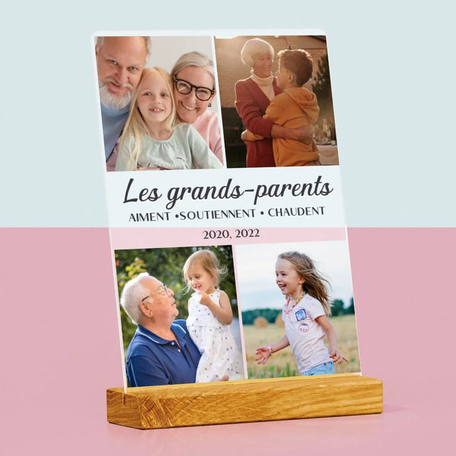 Collage Photo: Chers Grands-Parents ! - Impression Sur Verre Acrylique