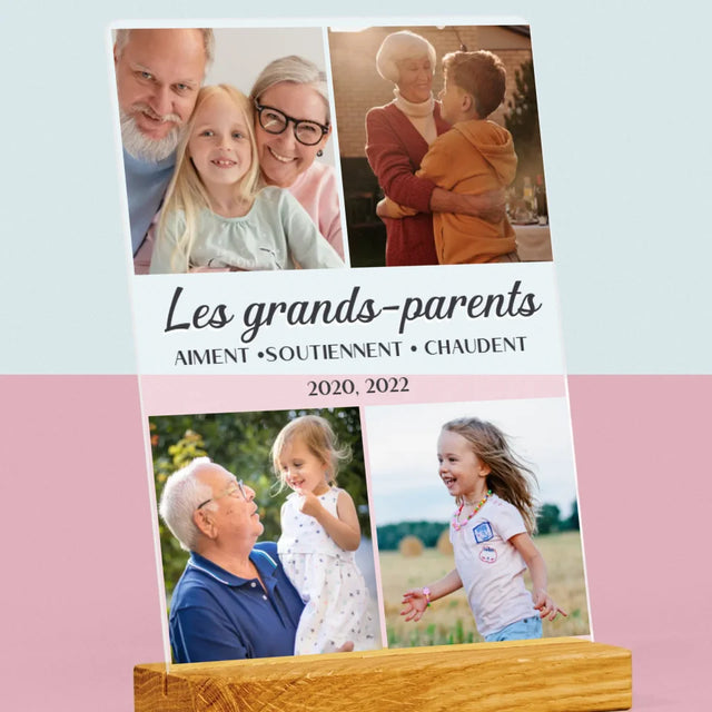 Collage Photo: Chers Grands-Parents ! - Impression Sur Verre Acrylique