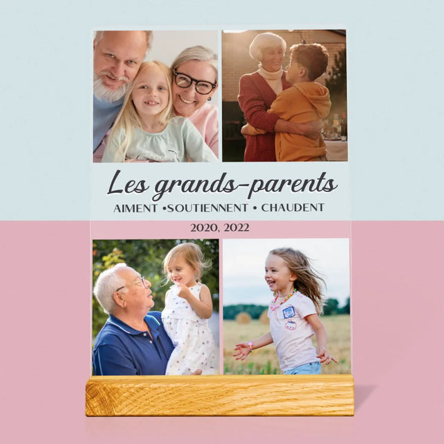 Collage Photo: Chers Grands-Parents ! - Impression Sur Verre Acrylique