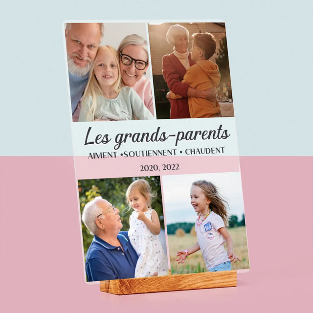 Collage Photo: Chers Grands-Parents ! - Impression Sur Verre Acrylique