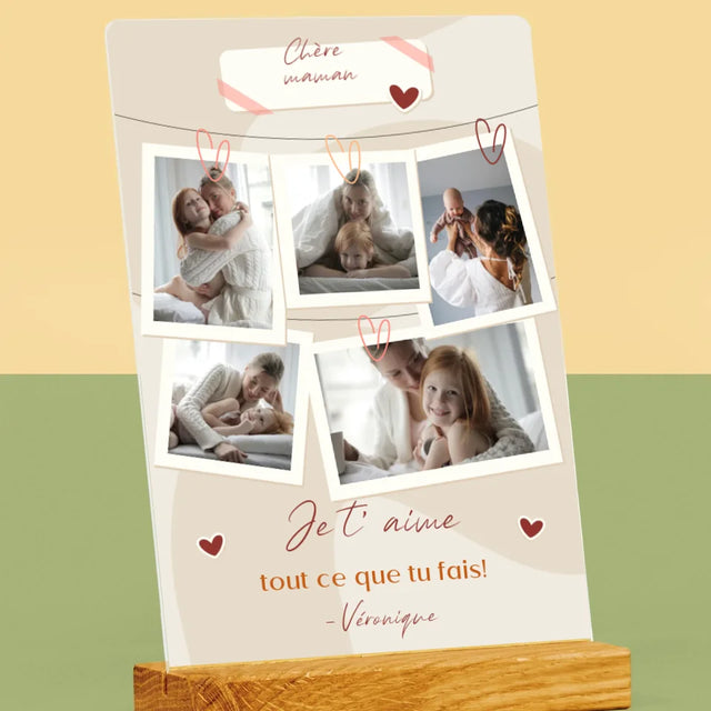 Collage Photo: Je T'Aime Maman Photos - Impression Sur Verre Acrylique