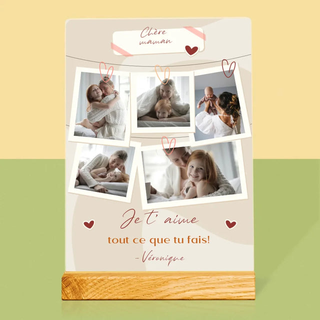 Collage Photo: Je T'Aime Maman Photos - Impression Sur Verre Acrylique