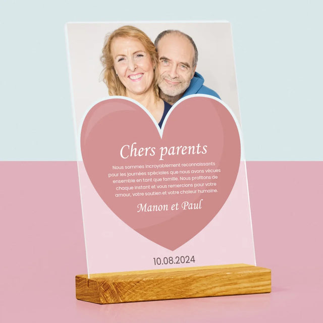 Photo Et Texte: Chers Parents - Impression Sur Verre Acrylique